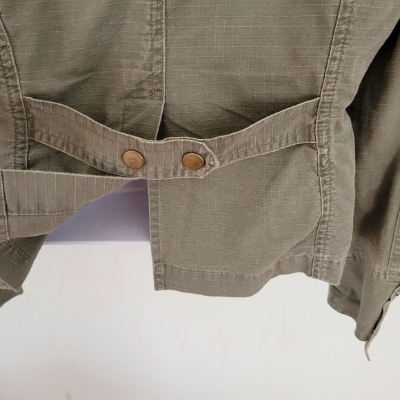 Nick Mo Anthropologie M Green Army Military Lightweight Full Zip Cropped‎ Jacket - Picture 5 of 11